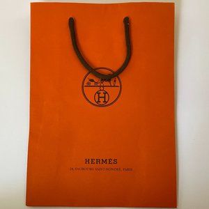 Classic orange Hermes paper shopping bag small 8.5" x 11.25"